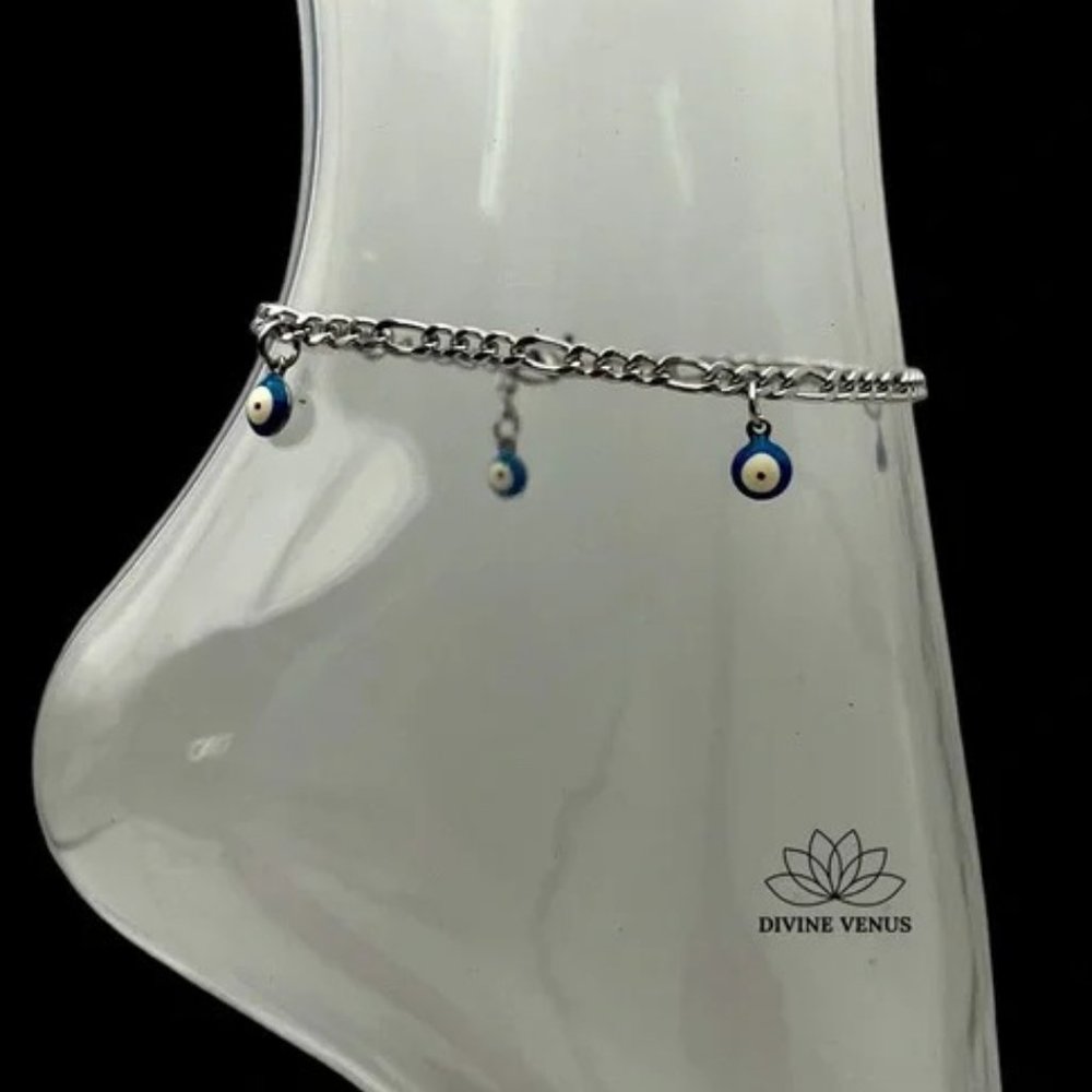 Divine Protection Nazar Anklet | Stainless Steel Jewelry